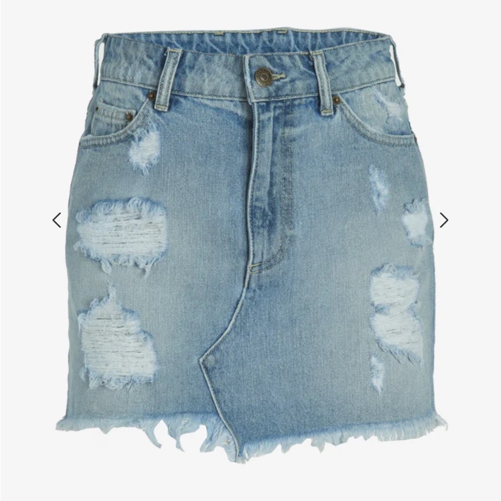 SER.O.YA distressed denim mini skirt